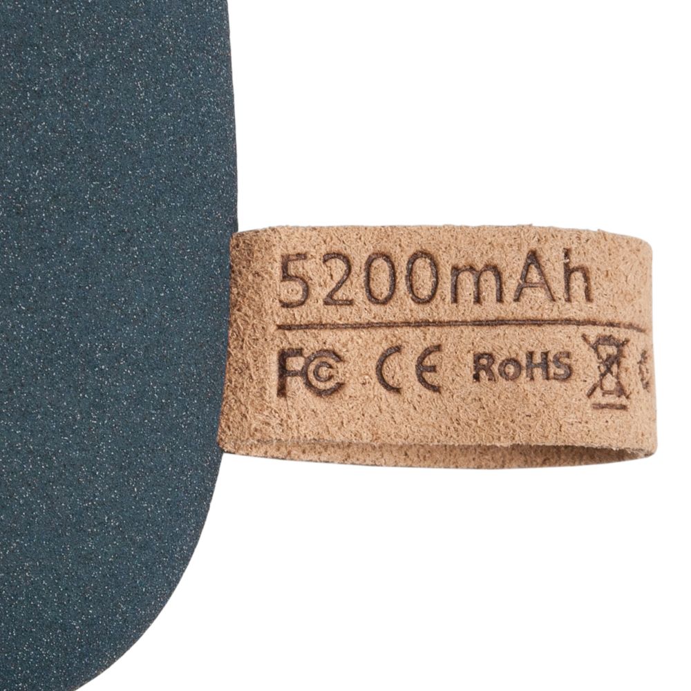 Внешний аккумулятор Pebble 5200, серо-синий с логотипом СПб - фото № 3