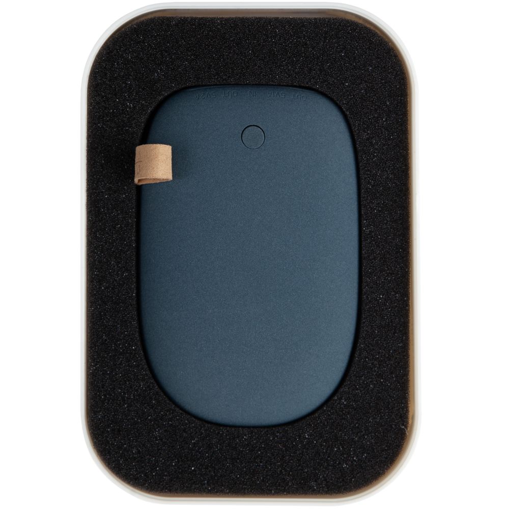 Внешний аккумулятор Pebble 7800 мАч, серо-синий с логотипом СПб - фото № 3