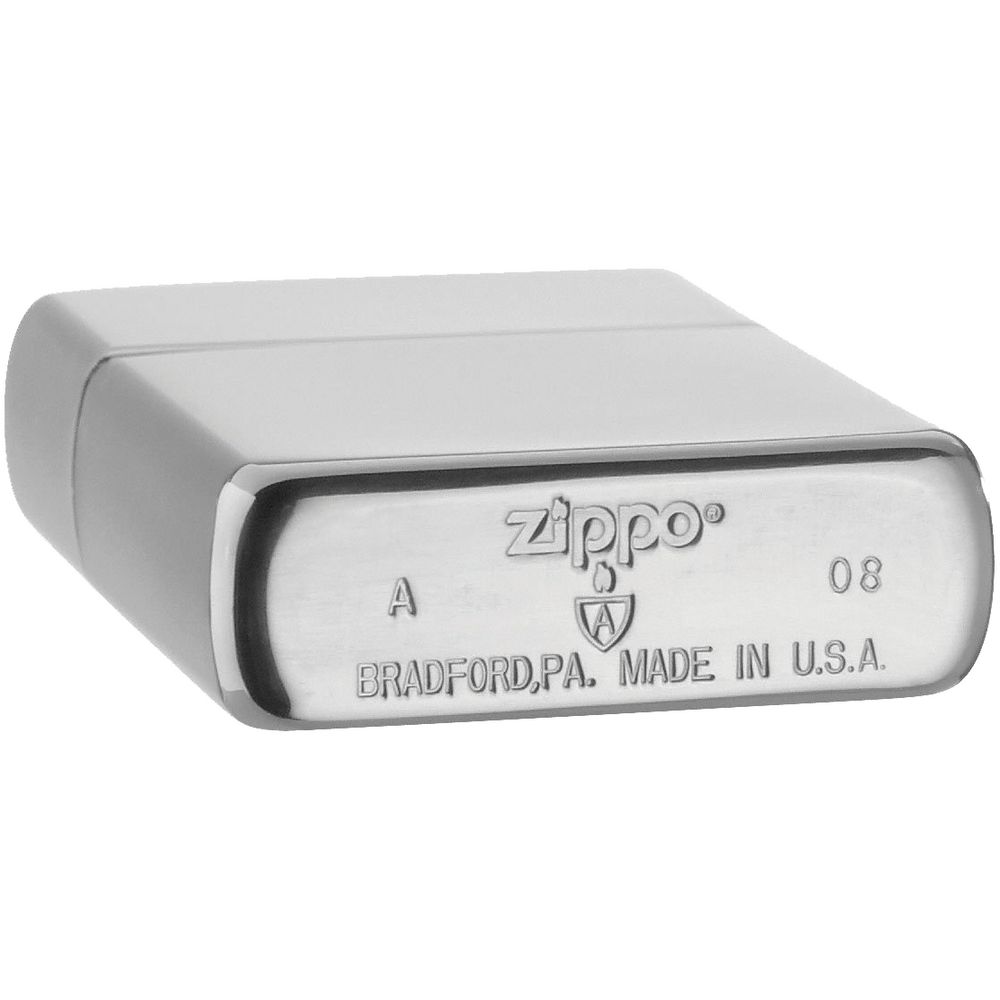 Зажигалка Zippo Armor Brushed, матовая серебристая с логотипом СПб - фото № 3