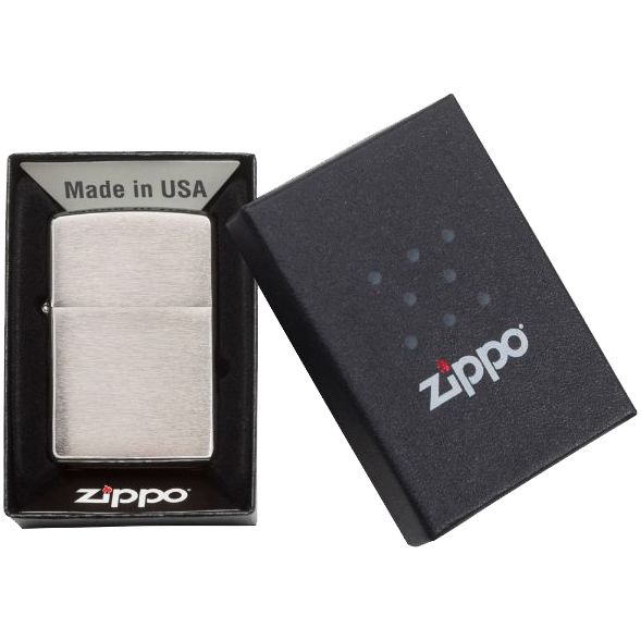 Зажигалка Zippo Armor Brushed, матовая серебристая с логотипом СПб - фото № 5