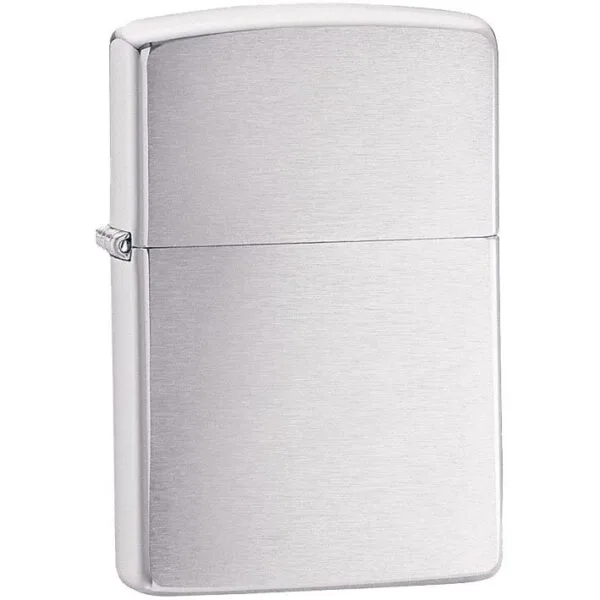 Зажигалка Zippo Armor Brushed, матовая серебристая с логотипом СПб - фото № 1