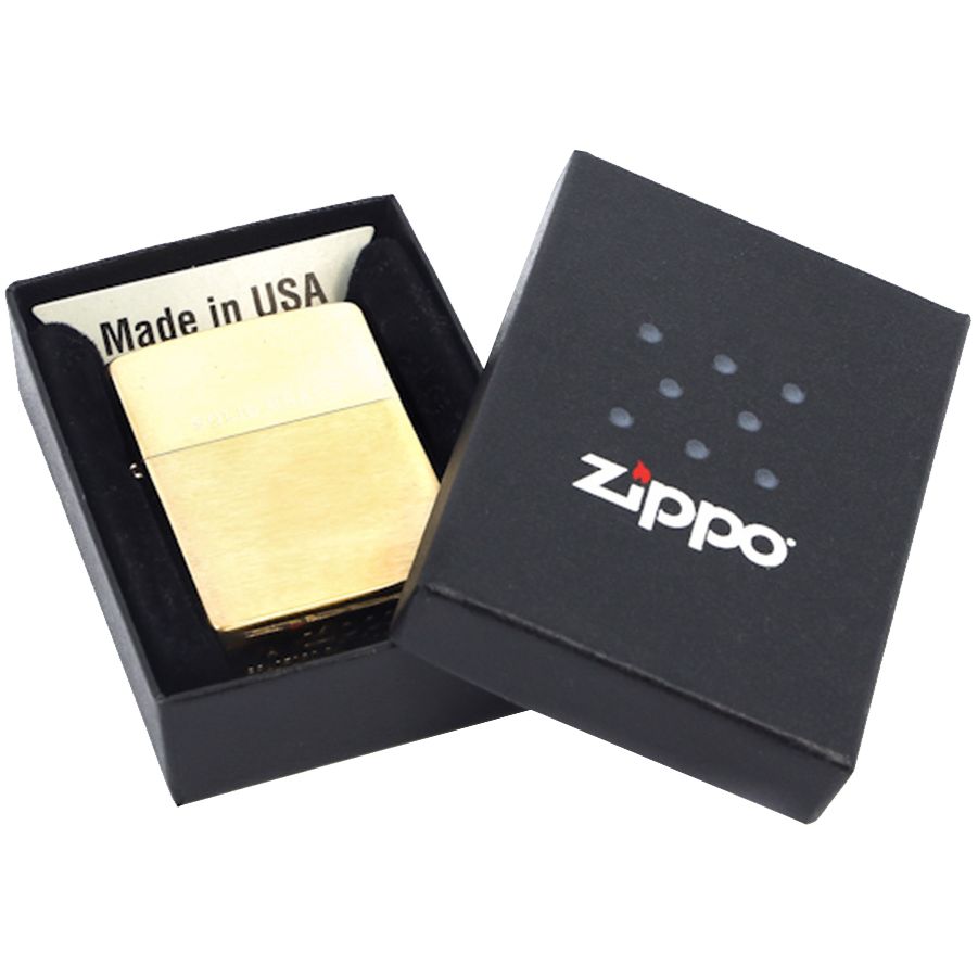 Зажигалка Zippo Classic Brushed, золотистая с логотипом СПб - фото № 3