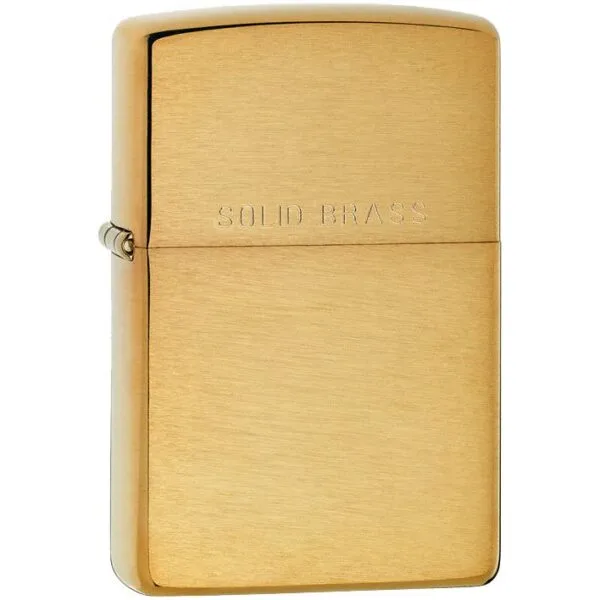 Зажигалка Zippo Classic Brushed, золотистая с логотипом СПб - фото № 1