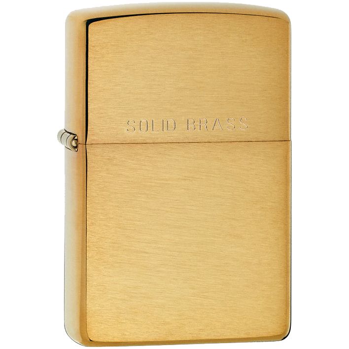 Зажигалка Zippo Classic Brushed, золотистая с логотипом СПб - фото № 1