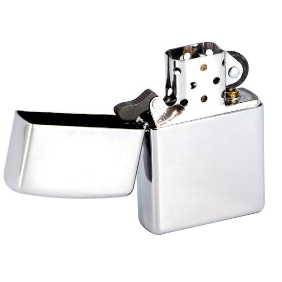 Зажигалка Zippo Classic High Polish, серебристая с логотипом СПб - фото № 2