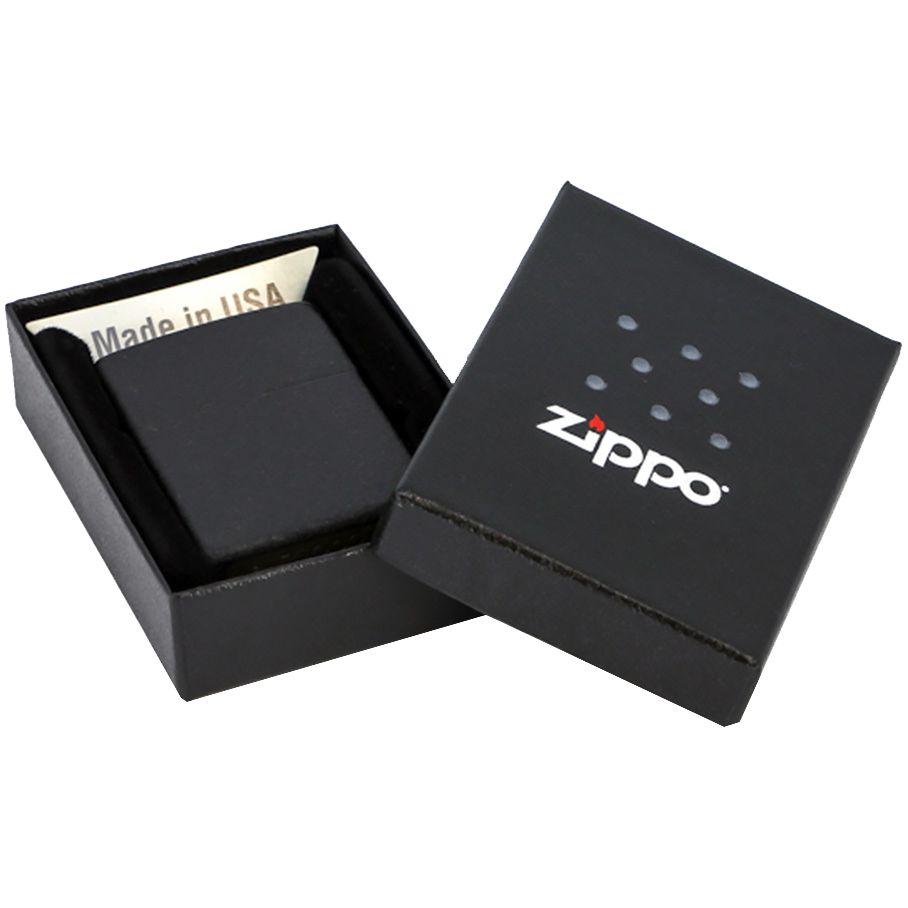 Зажигалка Zippo Classic Matte, матовая черная с логотипом СПб - фото № 3