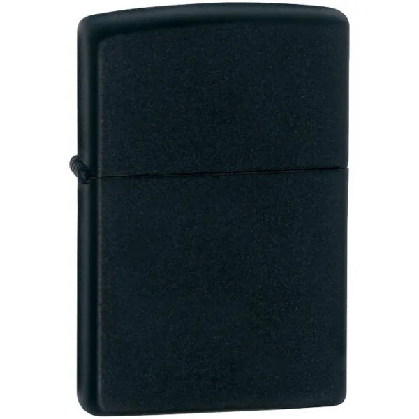 Зажигалка Zippo Classic Matte, матовая черная с логотипом СПб - фото № 1