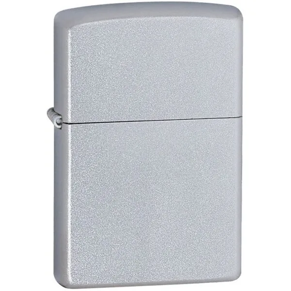 Зажигалка Zippo Classic Satin, серебристая с логотипом СПб - фото № 1