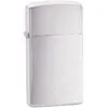 Зажигалка Zippo Slim Brushed, матовая серебристая с логотипом СПб - фото № 1
