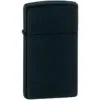 Зажигалка Zippo Slim Matt, матовая черная с логотипом СПб - фото № 1