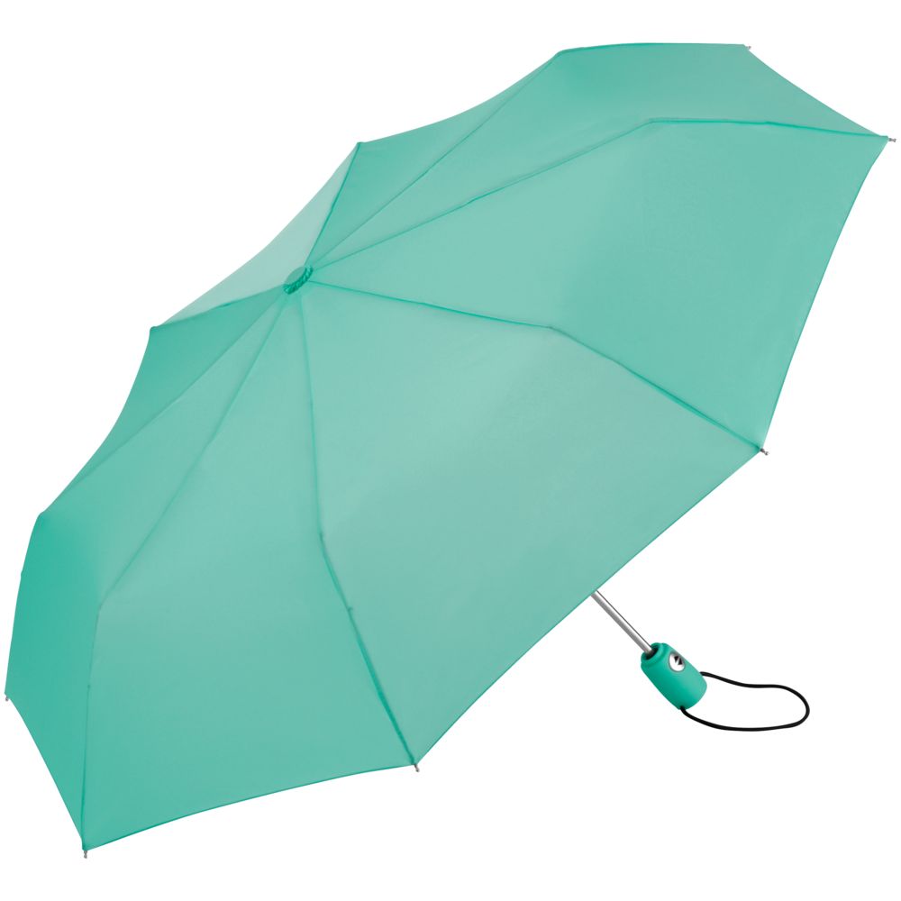 Зонт складной AOC, зеленый (мятный) с логотипом СПб - фото № 2