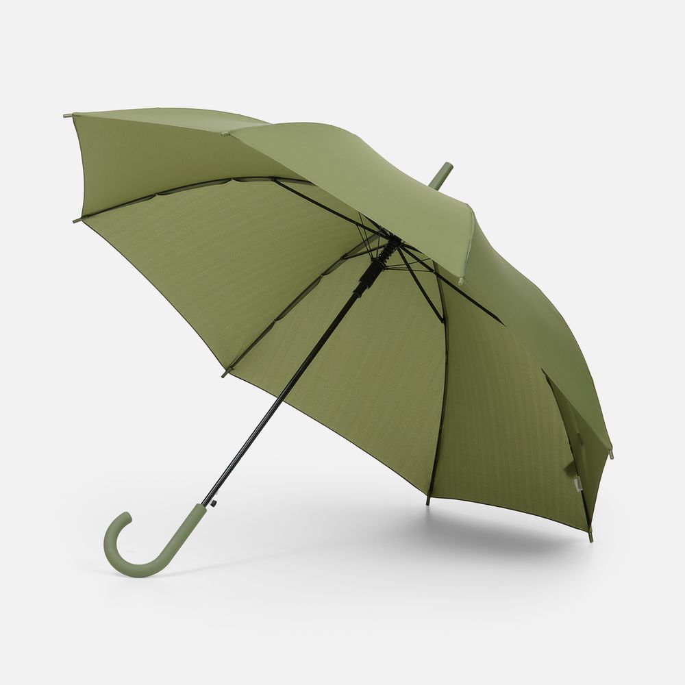 Зонт-трость Jolly Brolly, зеленый (хаки) с логотипом СПб - фото № 1