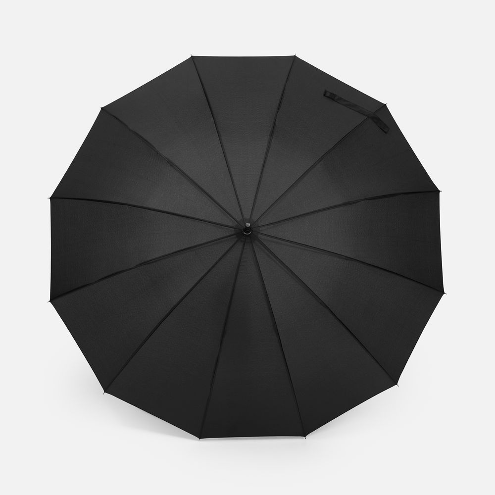 Зонт-трость Sombrella, черный с логотипом СПб - фото № 2