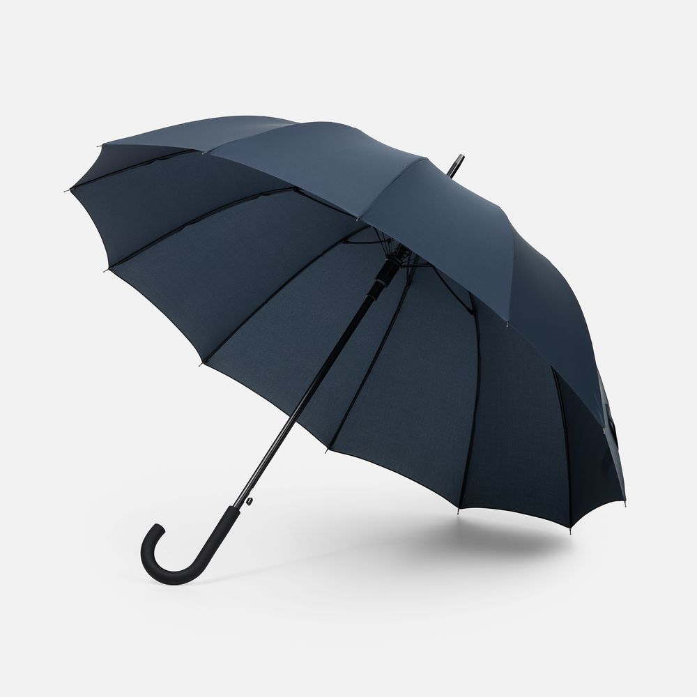 Зонт-трость Sombrella, темно-синий с логотипом СПб - фото № 1