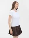 Футболка женская с круглым вырезом Lady 220 белая с логотипом СПб - фото № 5