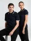 Рубашка поло мужская с контрастной отделкой Practice 270, темно-синий/белый с логотипом СПб - фото № 6