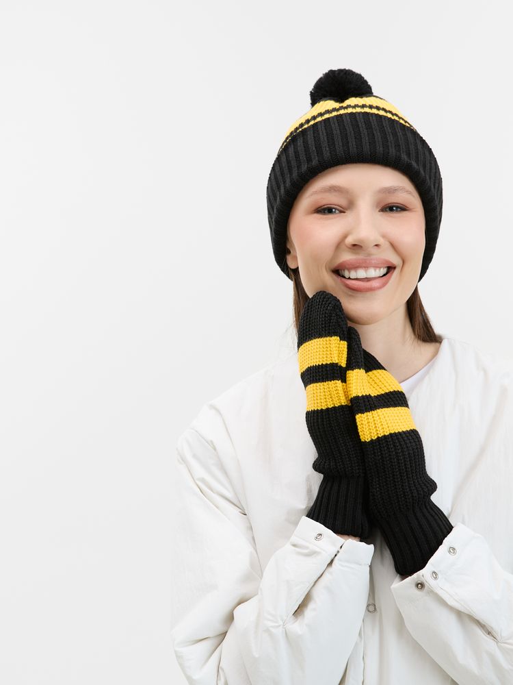 Варежки Winwear, черные с логотипом СПб - фото № 5