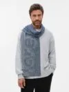Шарф Denim XL на заказ, полушерсть с логотипом СПб - фото № 3