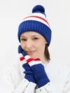 Варежки Winwear, темно-синие (кобальт) с логотипом СПб - фото № 6