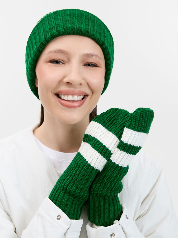 Варежки Winwear, зеленые (глубокий зеленый) с логотипом СПб - фото № 6