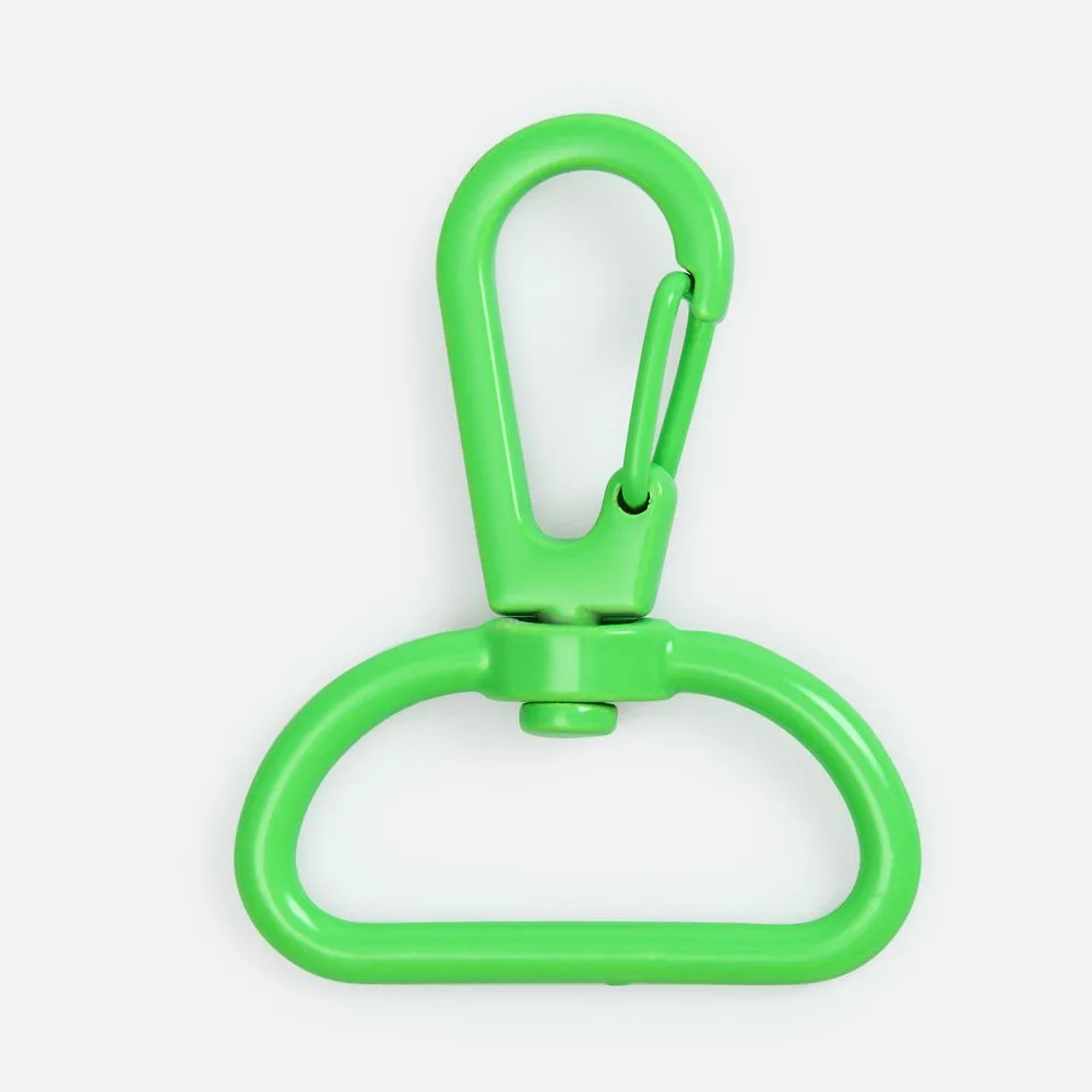 Застежка-карабин Snap Hook, L, зеленый неон с логотипом СПб - фото № 1