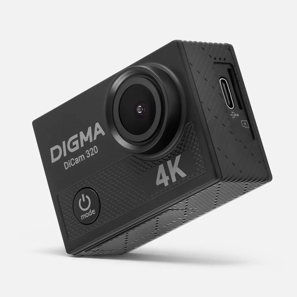 Экшн-камера Digma DiCam 320, черная с логотипом СПб - фото № 1