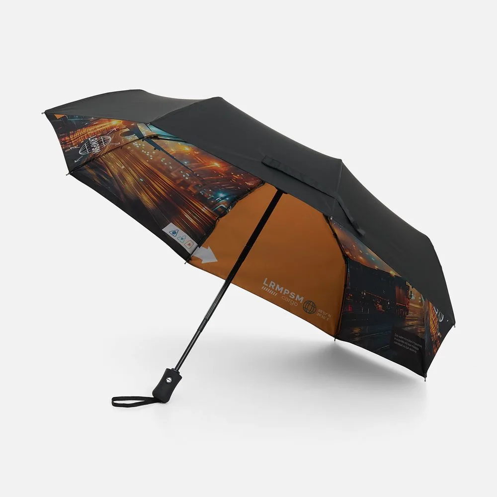 Зонт складной Monsoon с полной запечаткой купола изнутри на заказ с логотипом СПб - фото № 1