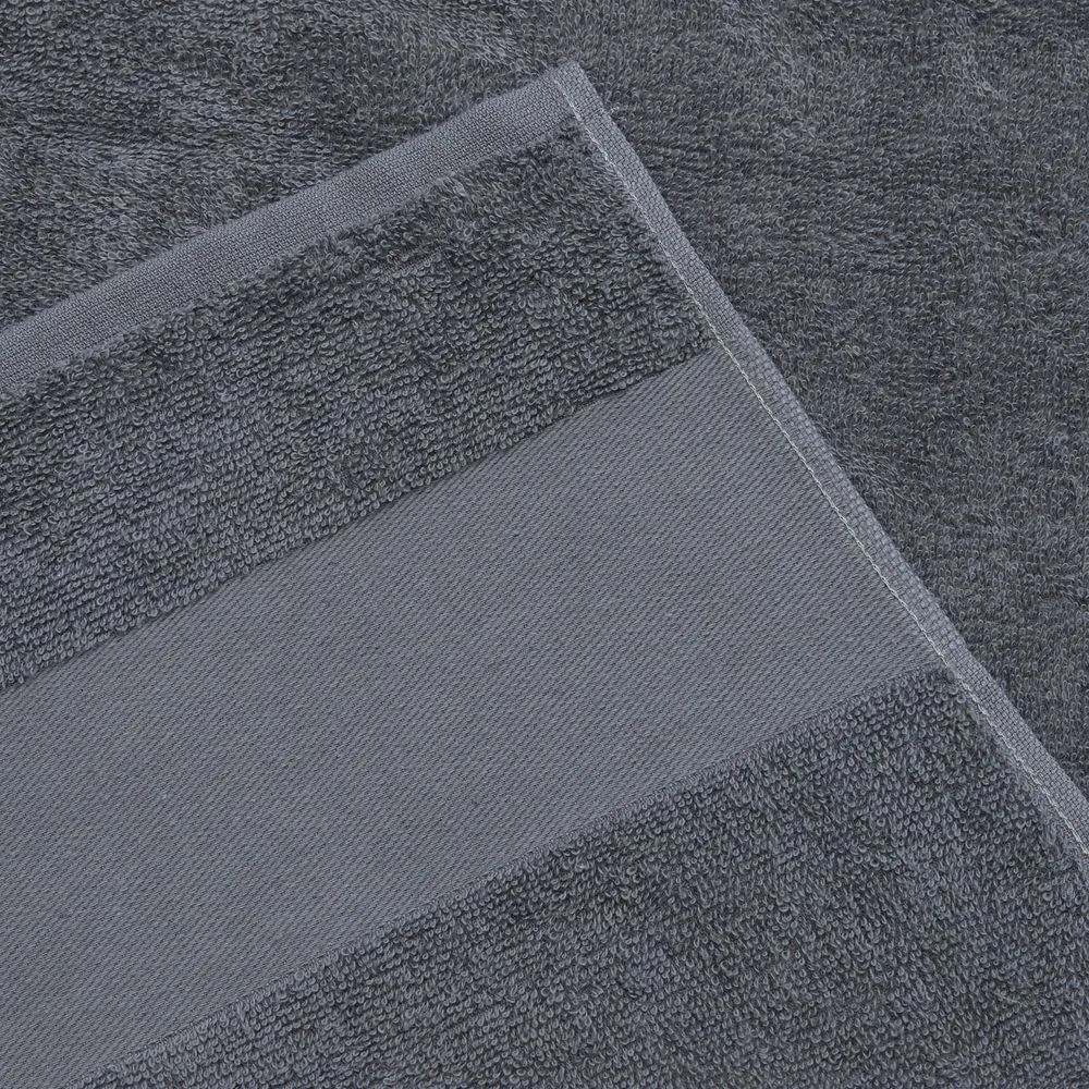Полотенце Ode, большое, темно-серое с логотипом СПб - фото № 3