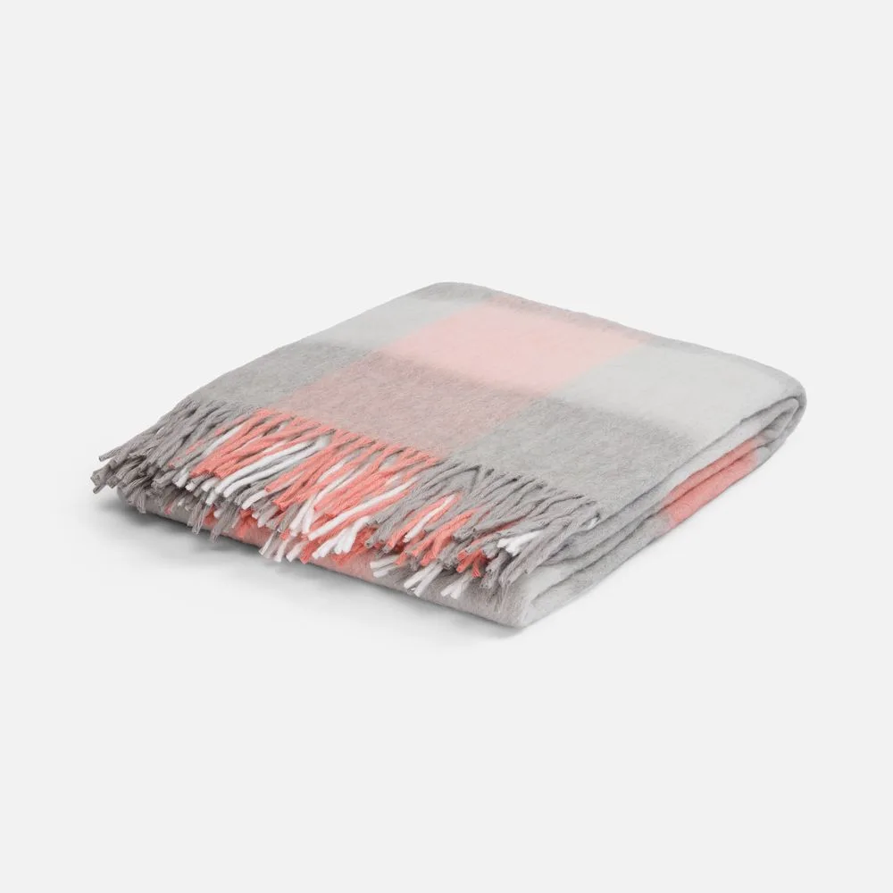Плед Edinburgh, серый с коралловым с логотипом СПб - фото № 2