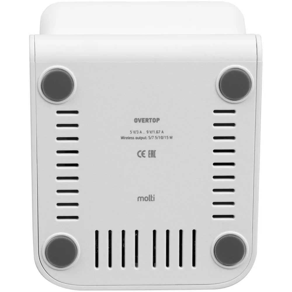 Беспроводное зарядное устройство с быстрой зарядкой Overtop, белое с логотипом СПб - фото № 6