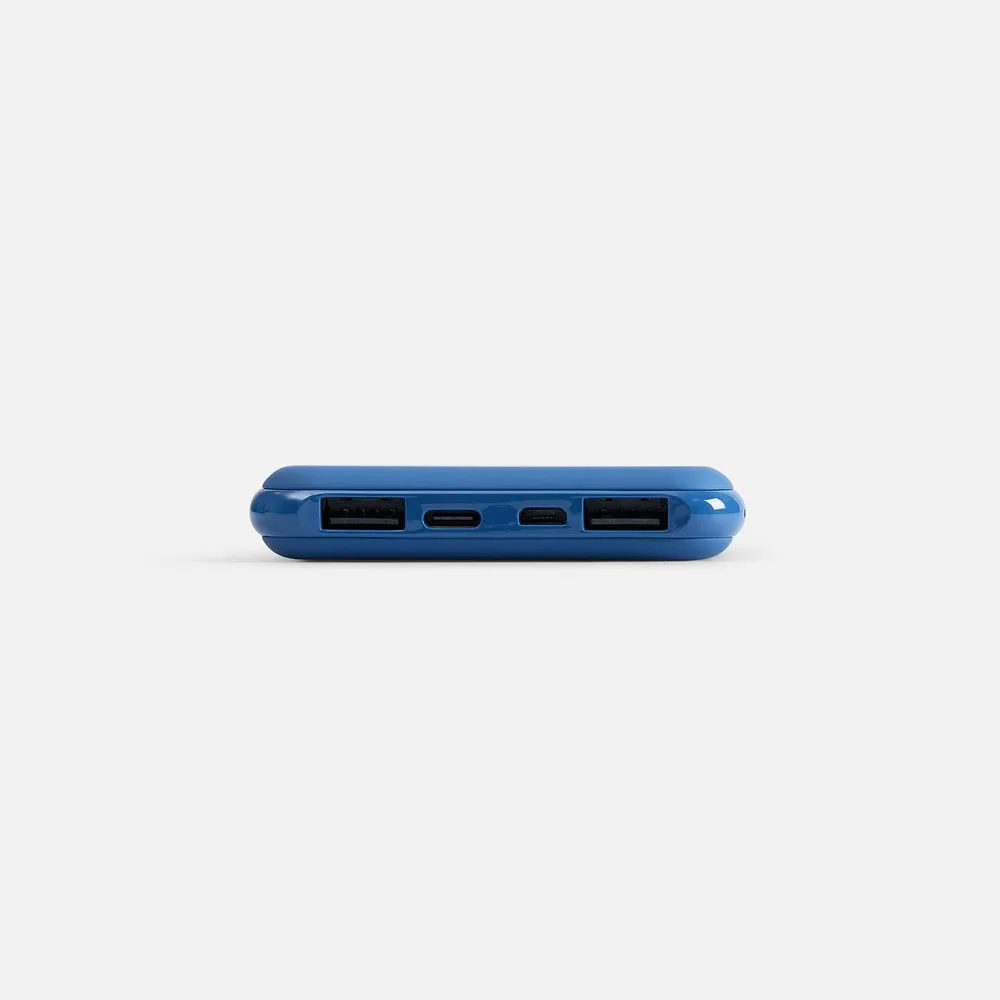 Аккумулятор с беспроводной зарядкой All Day Wireless 10000 мАч, синий с логотипом СПб - фото № 4