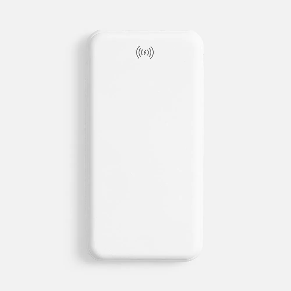 Аккумулятор с беспроводной зарядкой All Day Wireless, 10000 мАч, белый с логотипом СПб - фото № 2