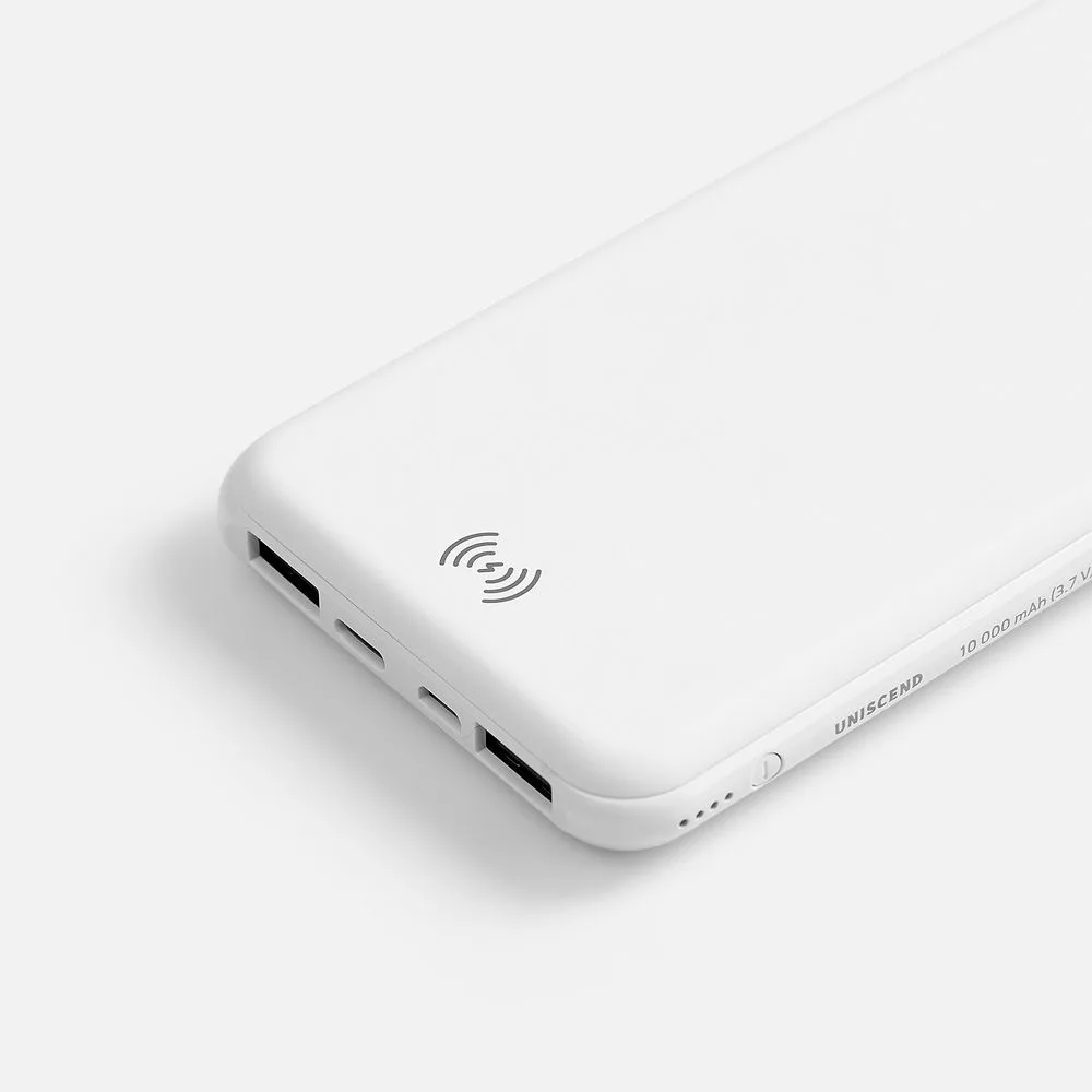 Аккумулятор с беспроводной зарядкой All Day Wireless, 10000 мАч, белый с логотипом СПб - фото № 5
