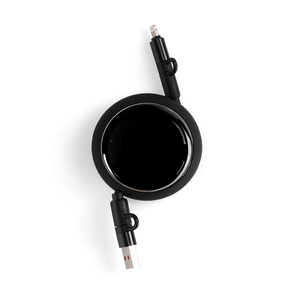 Складной кабель с переходниками pocketCoil, черный с логотипом СПб - фото № 4