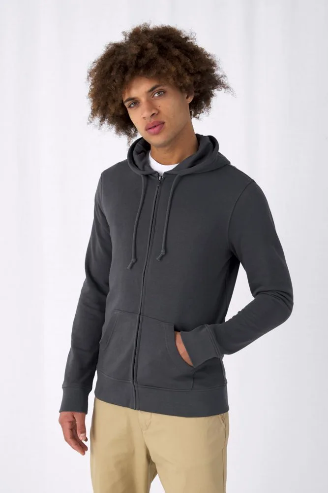 Толстовка на молнии с капюшоном унисекс BNC Inspire (Organic), серый меланж с логотипом СПб - фото № 4