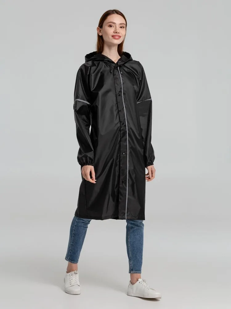 Дождевик со светоотражающими элементами Rainman Blink, черный с логотипом СПб - фото № 5