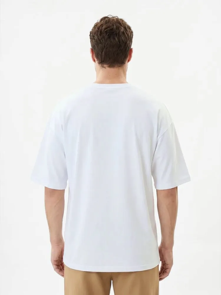 Футболка Oversize Premium 210, белая с логотипом СПб - фото № 2