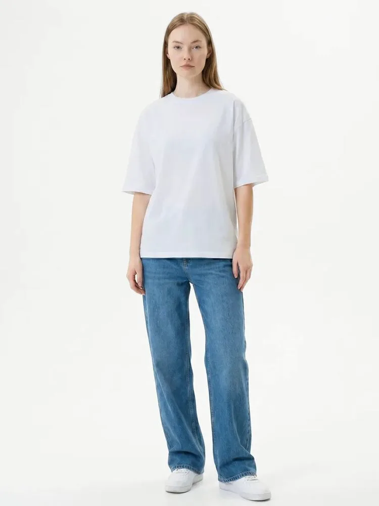 Футболка Oversize Premium 210, белая с логотипом СПб - фото № 6