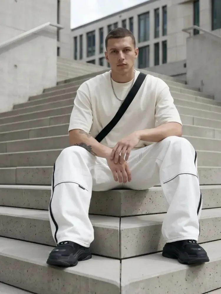 Футболка Oversize Premium 210, молочно-белая с логотипом СПб - фото № 5