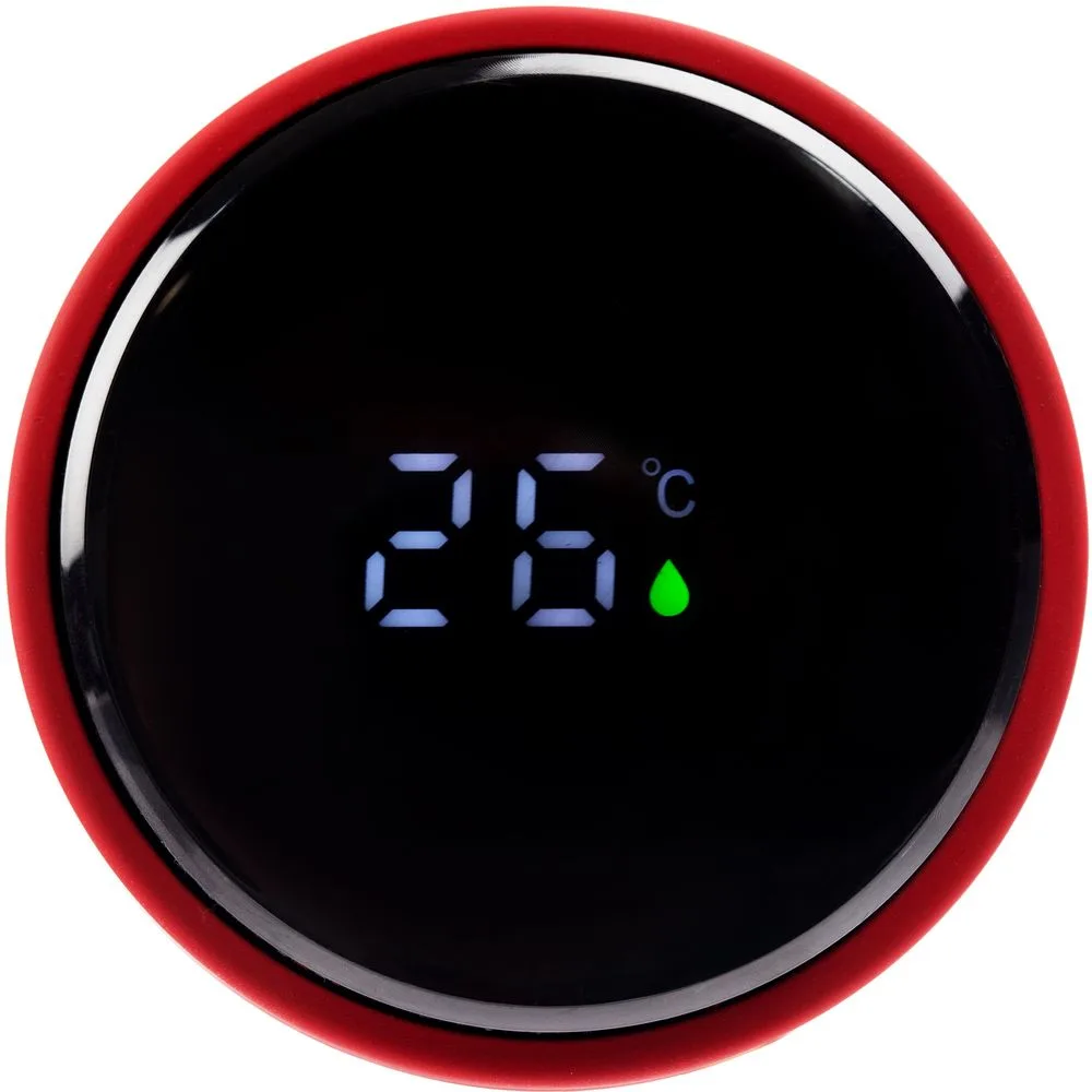 Смарт-бутылка с заменяемой батарейкой Long Therm Soft Touch, красная с логотипом СПб - фото № 6