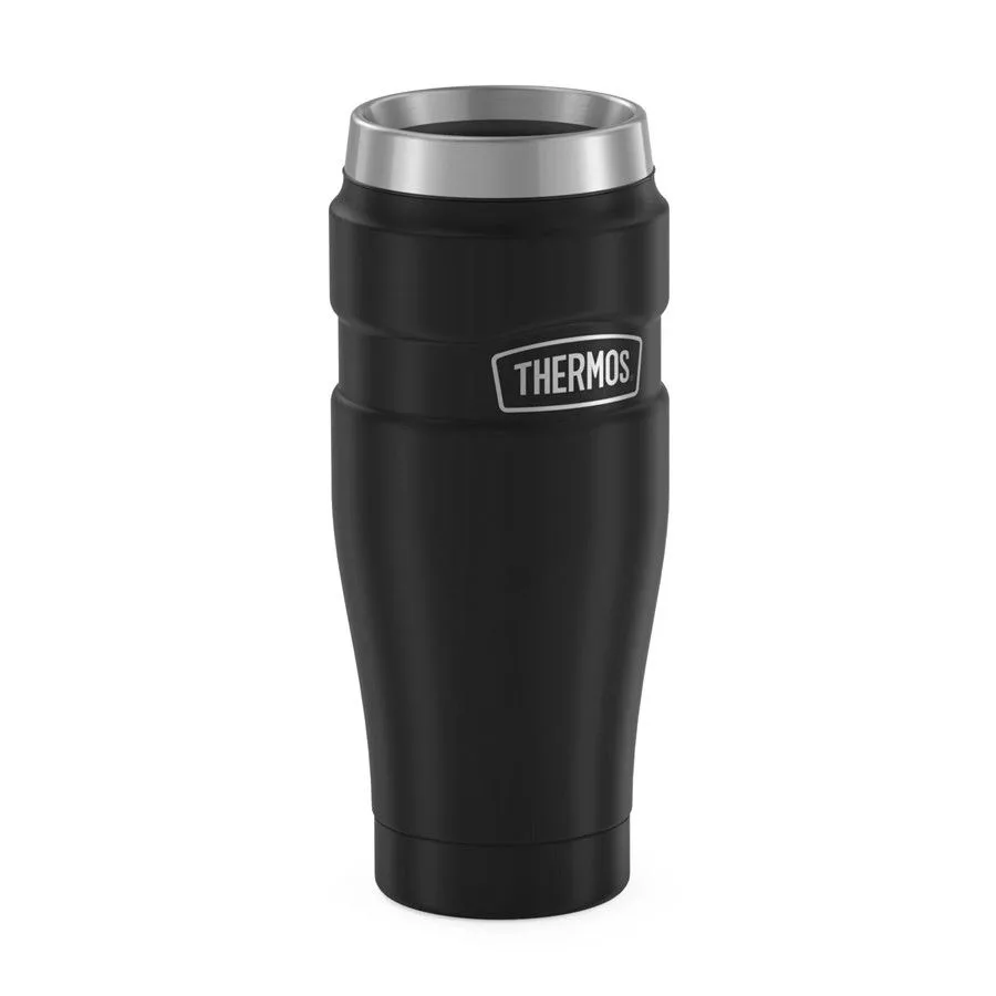 Термокружка King 470, черная с логотипом СПб - фото № 1