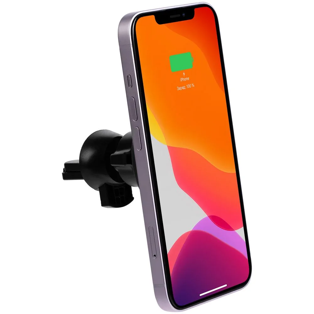 Держатель для смартфона Cooper Auto Wireless с беспроводной зарядкой, черный с логотипом СПб - фото № 6