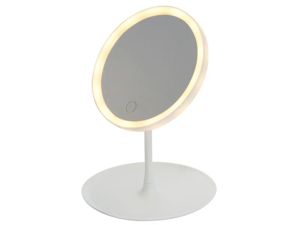 Косметическое зеркало с LED-подсветкой «Beautific», белый с логотипом СПб - фото № 13