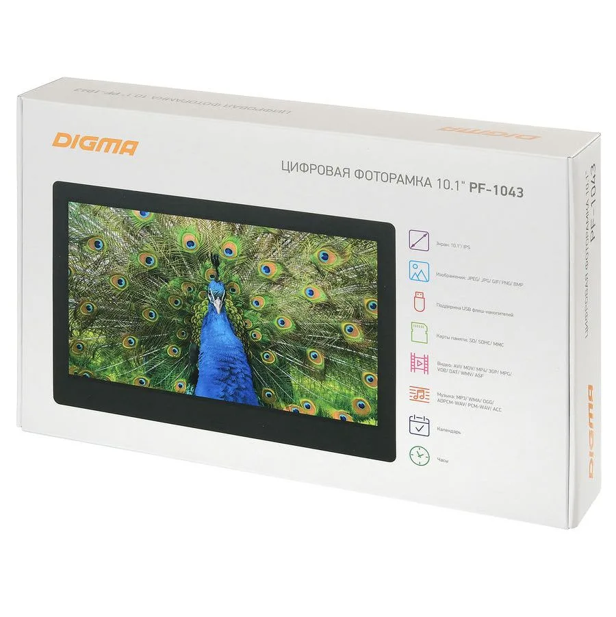 Цифровая фоторамка Digma PF-1043, черная с логотипом СПб - фото № 7