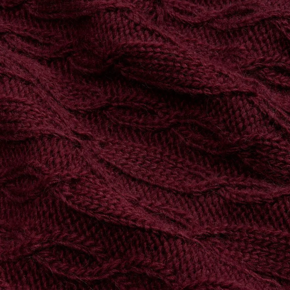 Плед Knitline, темно-красный (бордовый) с логотипом СПб - фото № 4