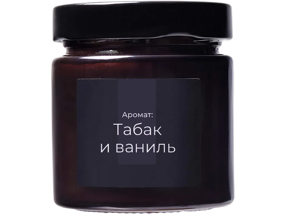 Свеча ароматическая «Noella», табак и ваниль , коричневый с логотипом СПб - фото № 3