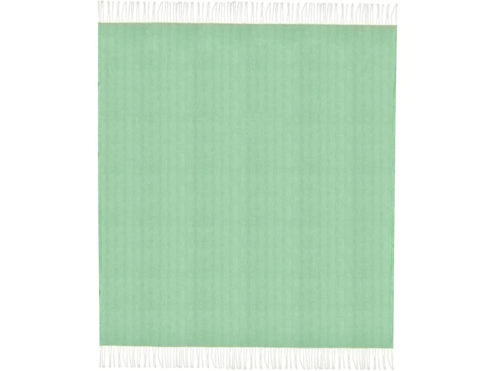 Плед «Ёлочка» из натурального хлопка, зеленый с логотипом СПб - фото № 5