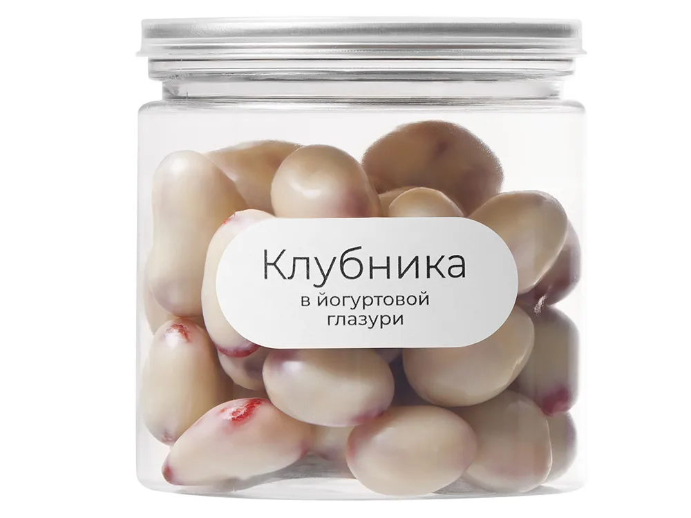 Клубника в йогуртовой глазури «Glazura», 140 гр, белый с логотипом СПб - фото № 2