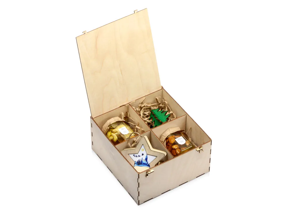 Подарочный набор «Decoration Deluxe» с двумя видами меда, натуральный, зеленый, голубой с логотипом СПб - фото № 2