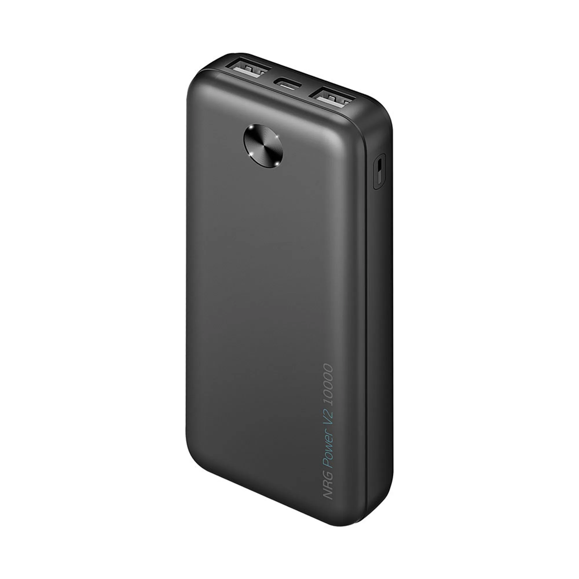 Внешний АКБ NRG Power V2 10000 мА-ч, 2A, 2xUSB, черный, размер 10000 mAh с логотипом СПб - фото № 2